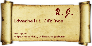 Udvarhelyi János névjegykártya