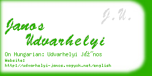 janos udvarhelyi business card